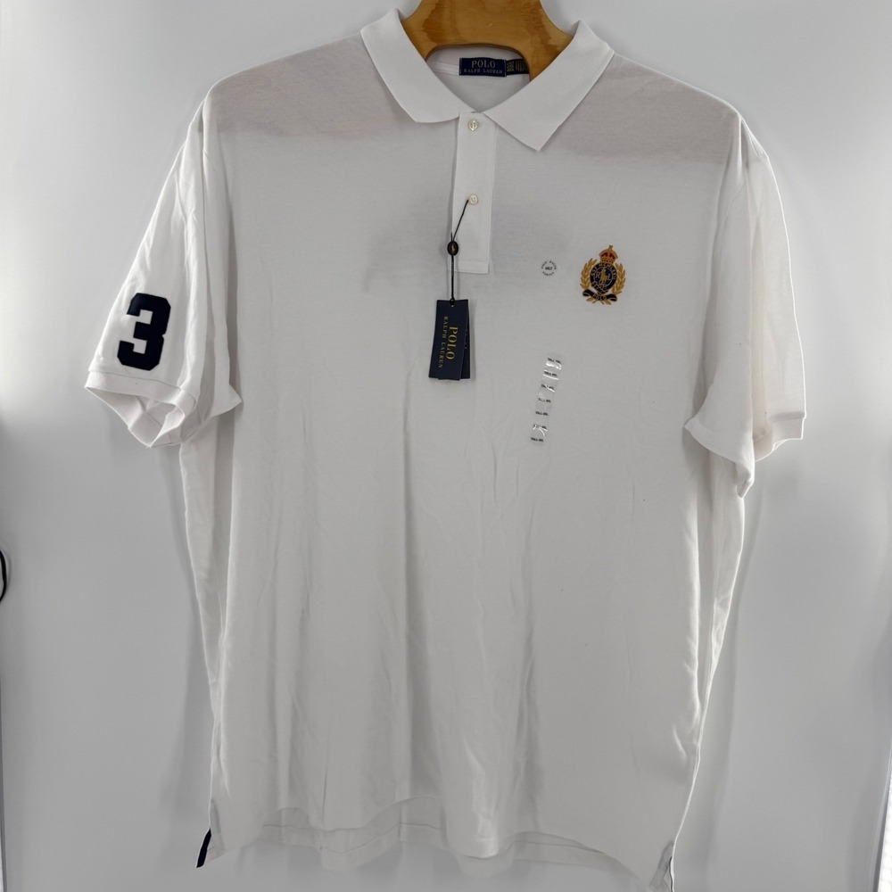 Polo Ralph Lauren Mens 4XLT White Crest Big Pony Match Polo Shirt New 4XL Tall